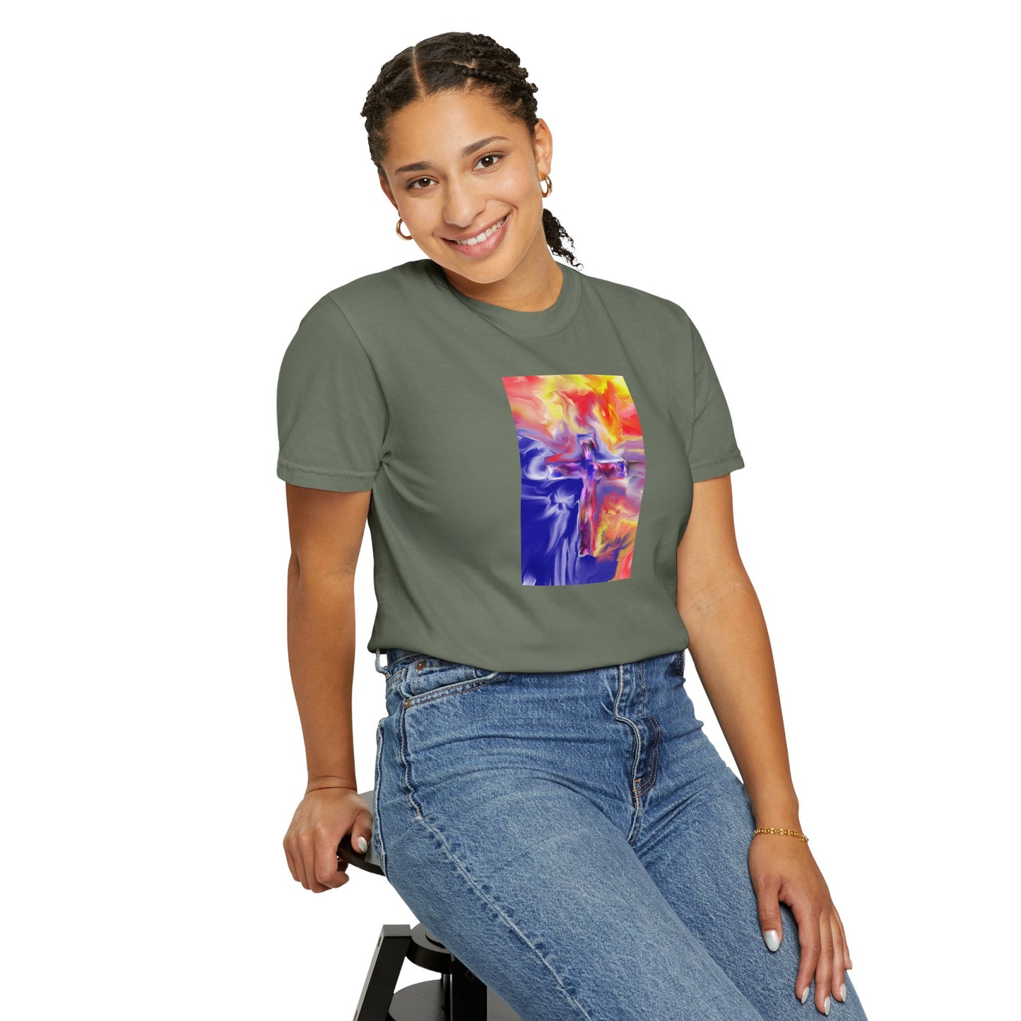 “Golden Rainbow - Spiritual Art Unisex Dyed T-Shirt – Comfort Colors 1717"