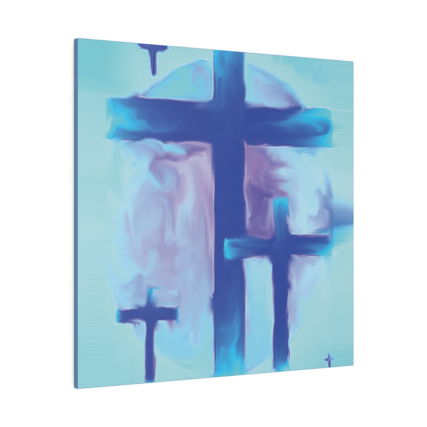 "Powerful Cross Painting - Inspirational Art by Rossouw on Matte Canvas"