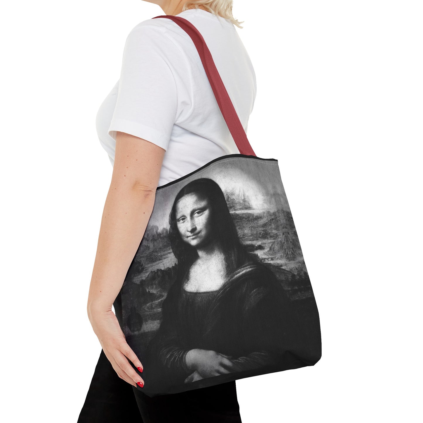 Mona Lisa (B&W) Tote Bags - Designer Fashion Accessory