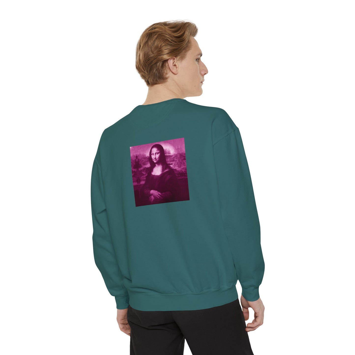 Mona Lisa (Pink): Luxurious Unisex Garment-Dyed Sweatshirt