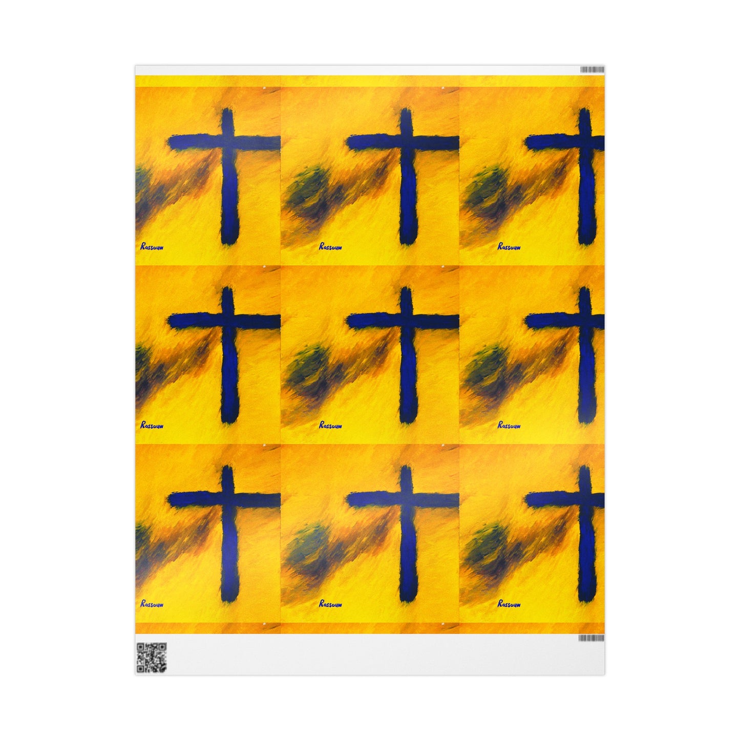 “Blue Falcon - Cross Art Wrapping Paper – Gift Wrap"