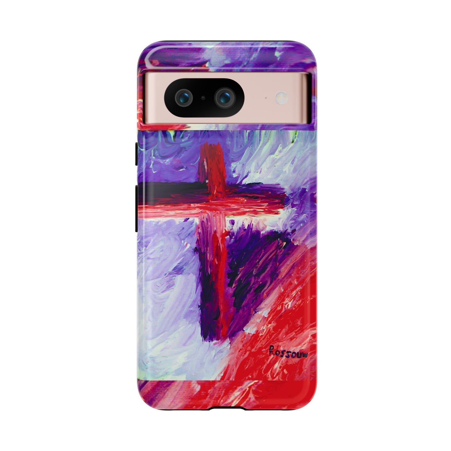 "Candy Skies - Divine Cross Protective Phone Case – Dual Layer Protection"