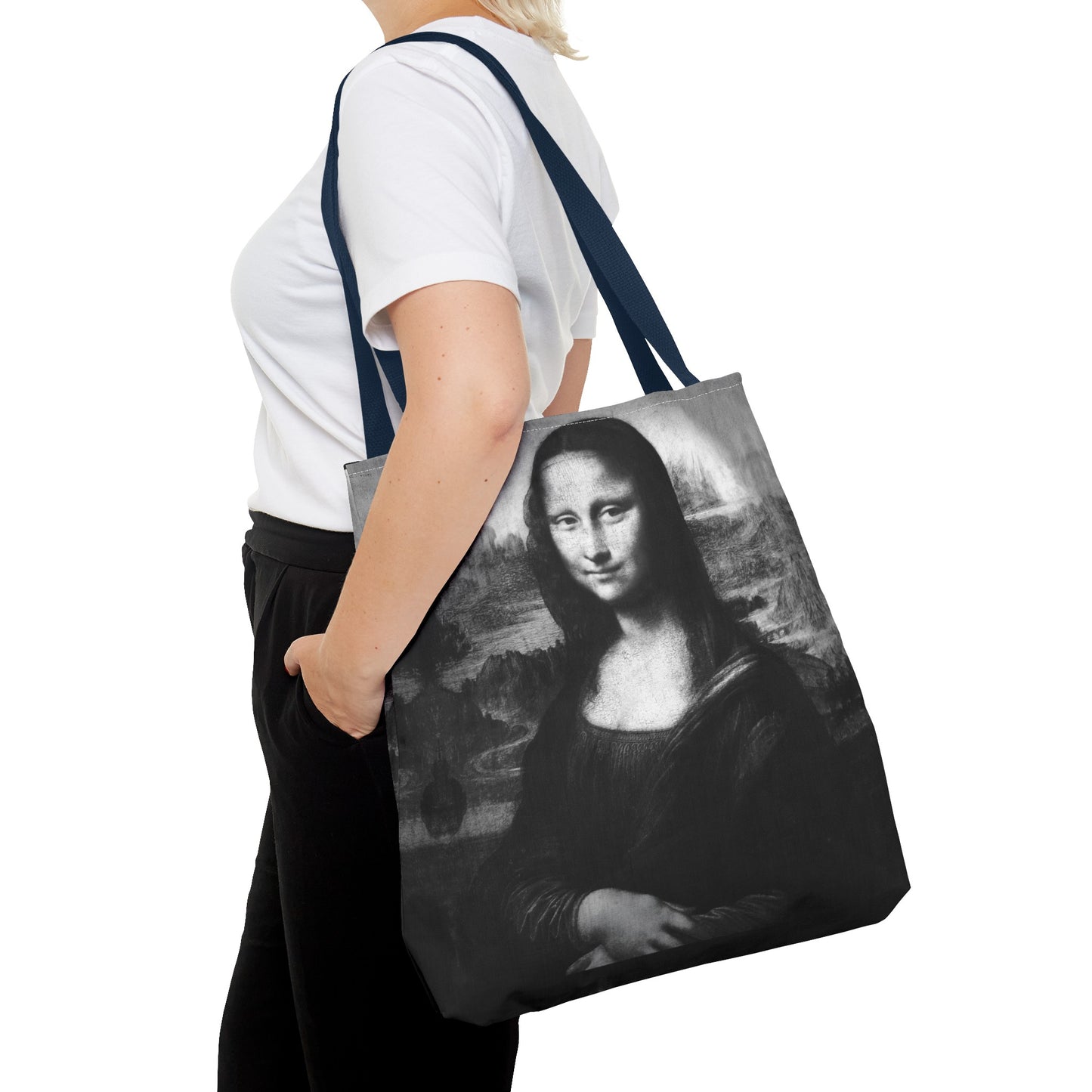 Mona Lisa (B&W) Tote Bags - Designer Fashion Accessory