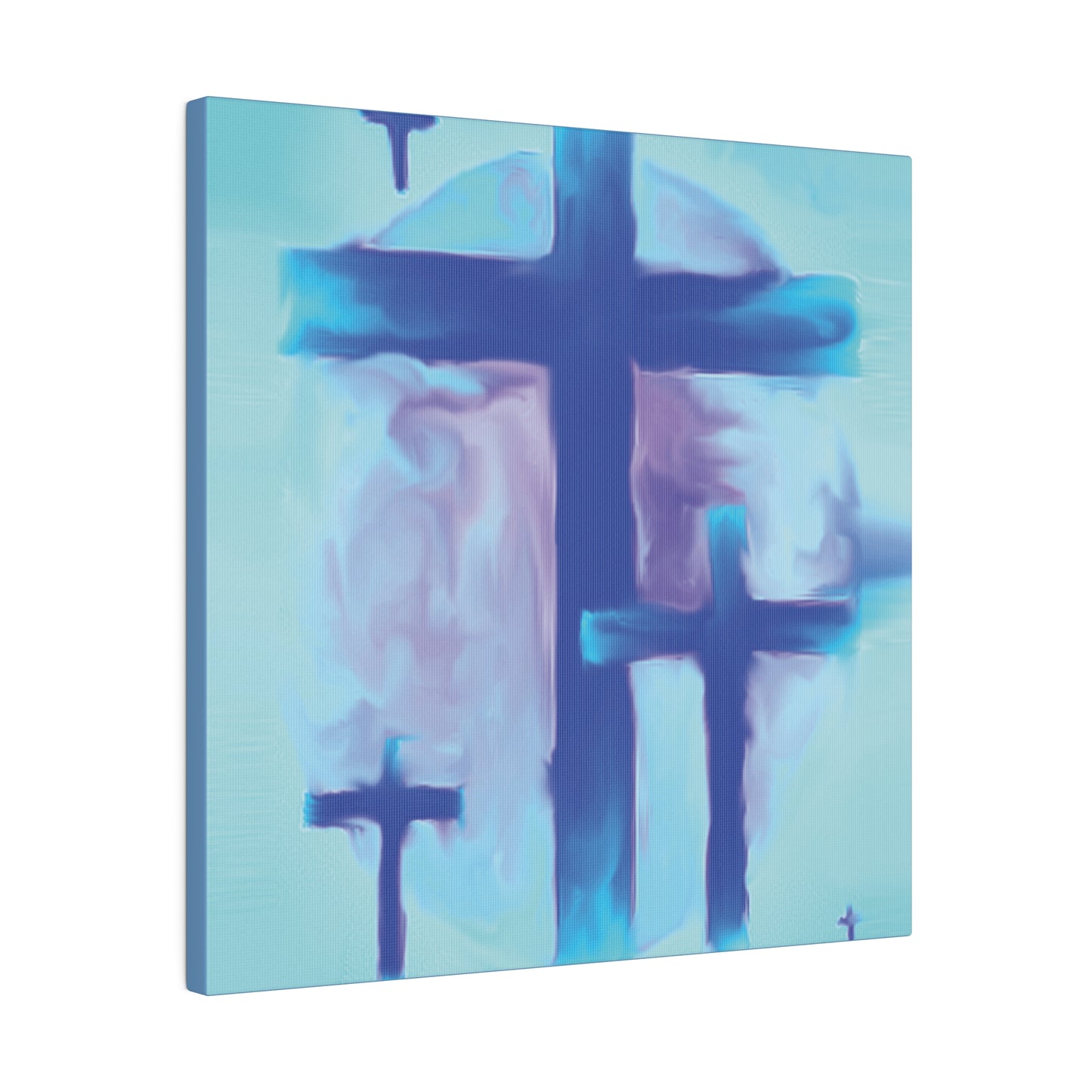 "Powerful Cross Painting - Inspirational Art by Rossouw on Matte Canvas"