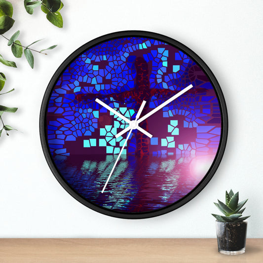 “Self Reflection - Inspirational Cross Art Wall Clock by Rossouw"