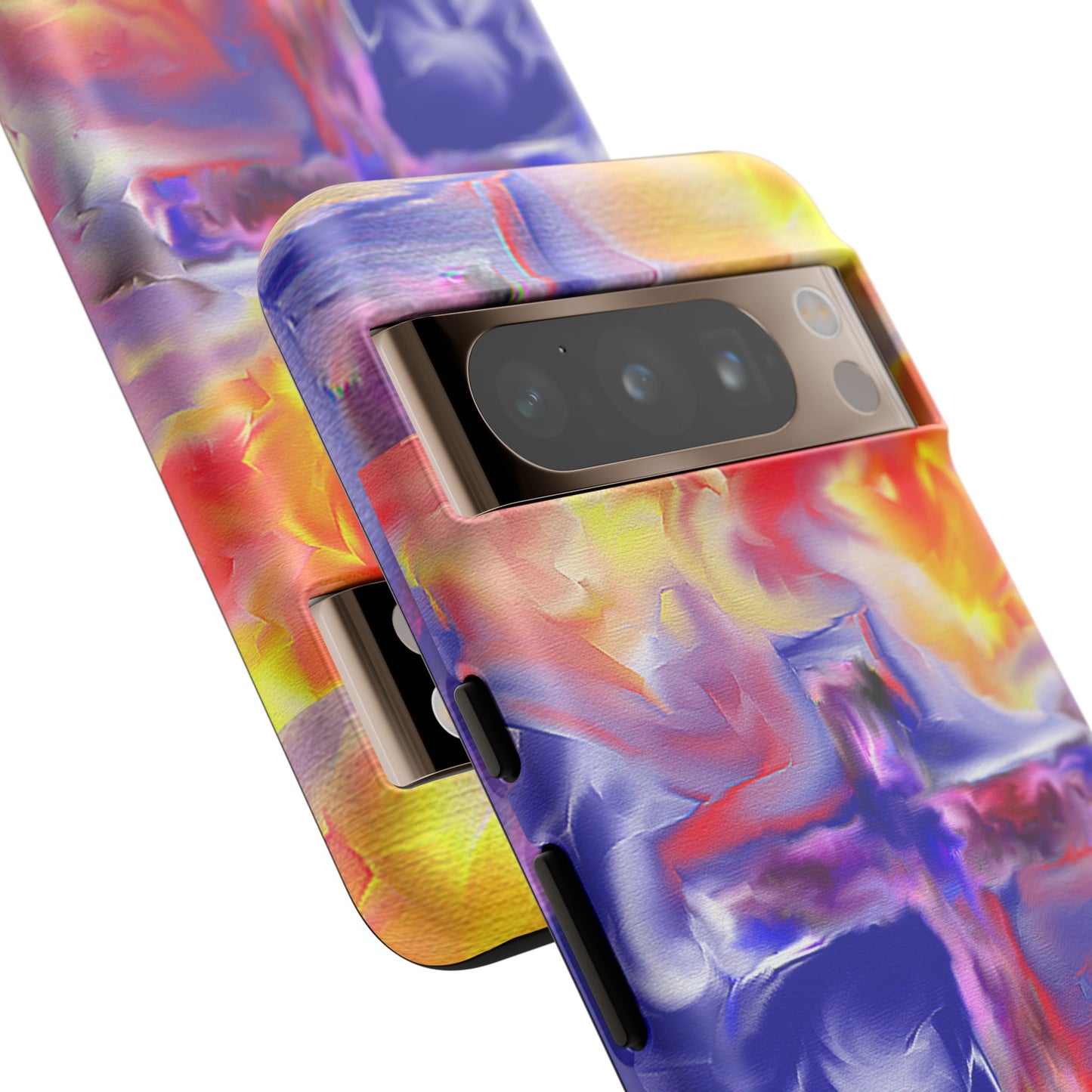 "Golden Rainbow - Divine Cross Protective Phone Case"