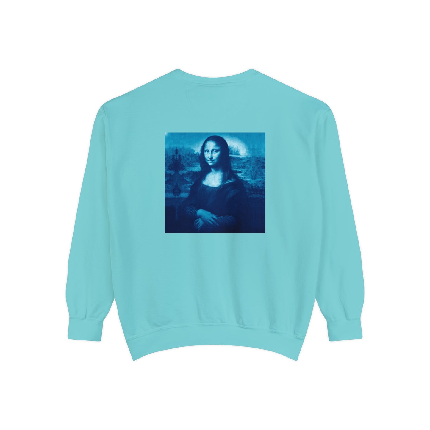 Mona Lisa (blue): Luxurious Unisex Garment-Dyed Sweatshirt