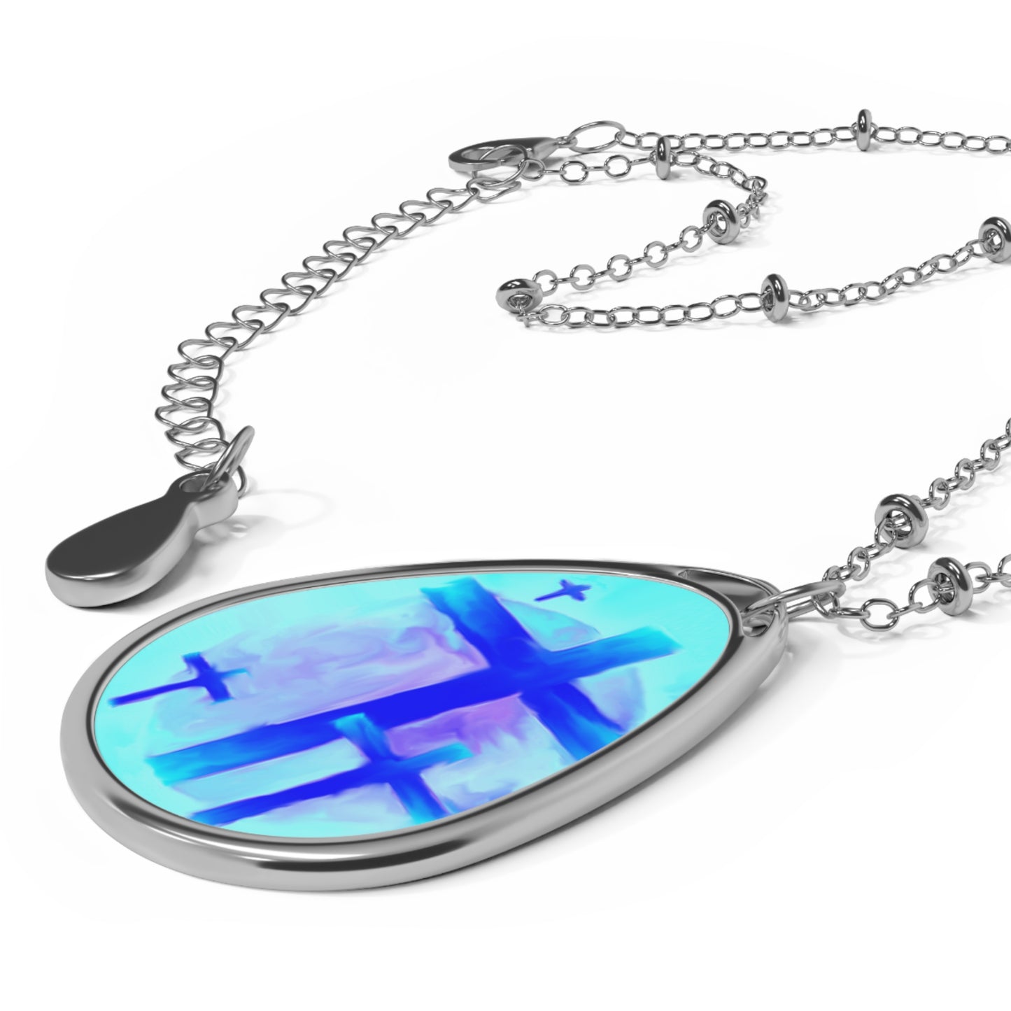 "Dream Visions - Inspirational Ellipse Pendant – Spiritual Art Necklace by Rossouw"