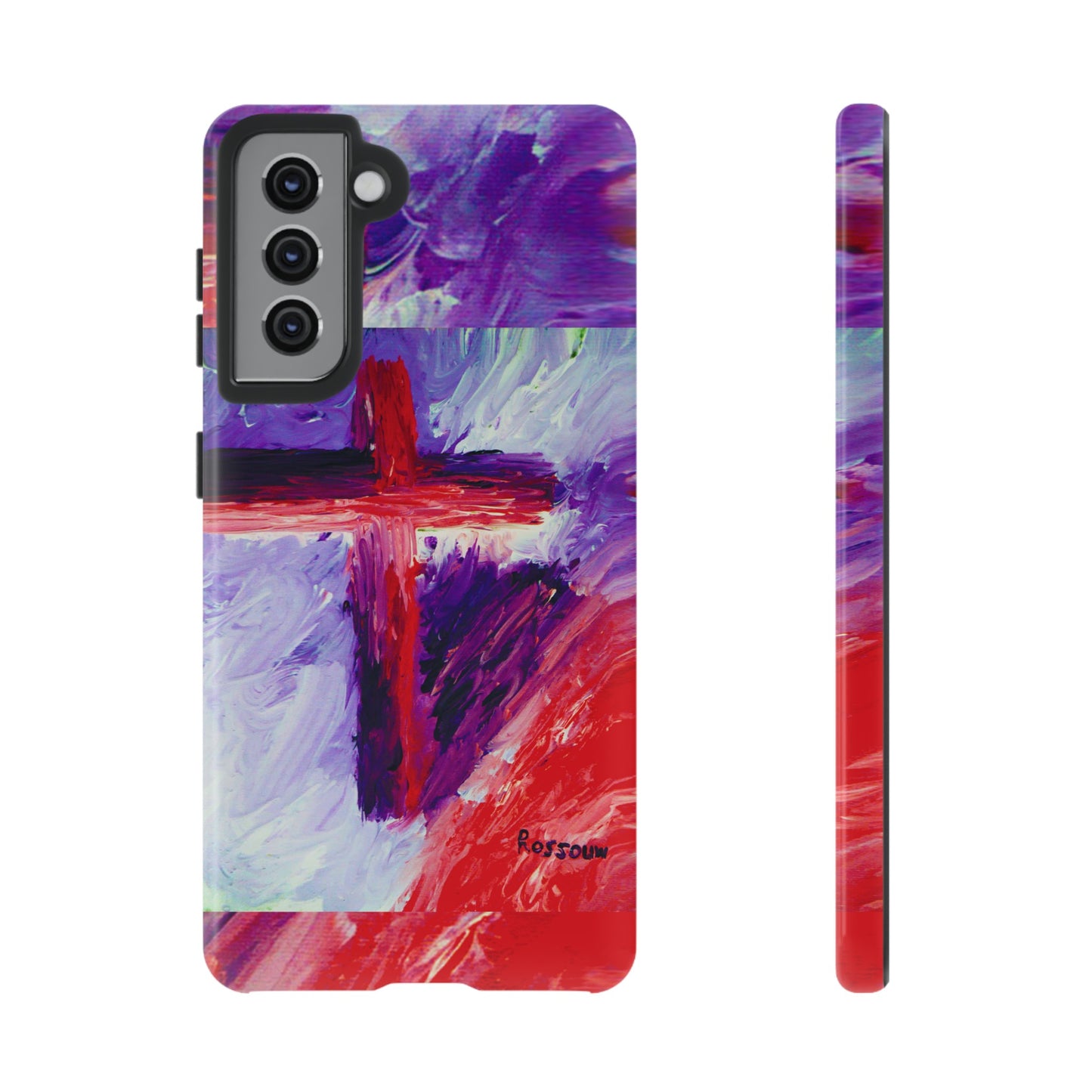 "Candy Skies - Divine Cross Protective Phone Case – Dual Layer Protection"