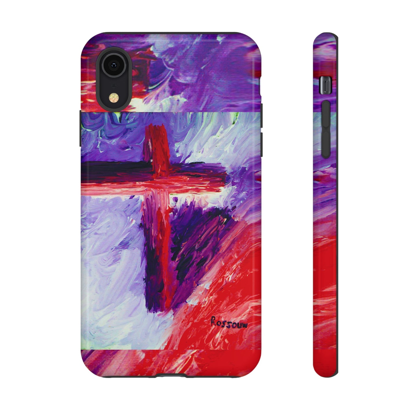 "Candy Skies - Divine Cross Protective Phone Case – Dual Layer Protection"