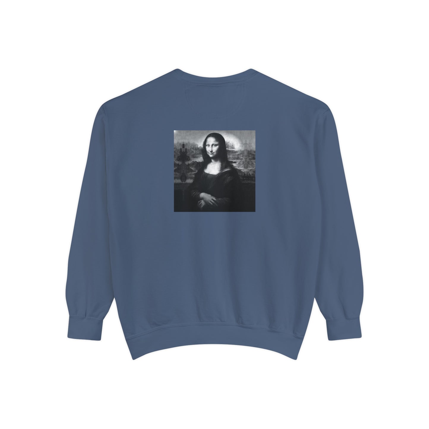 Mona Lisa (B&W): Luxurious Unisex Garment-Dyed Sweatshirt