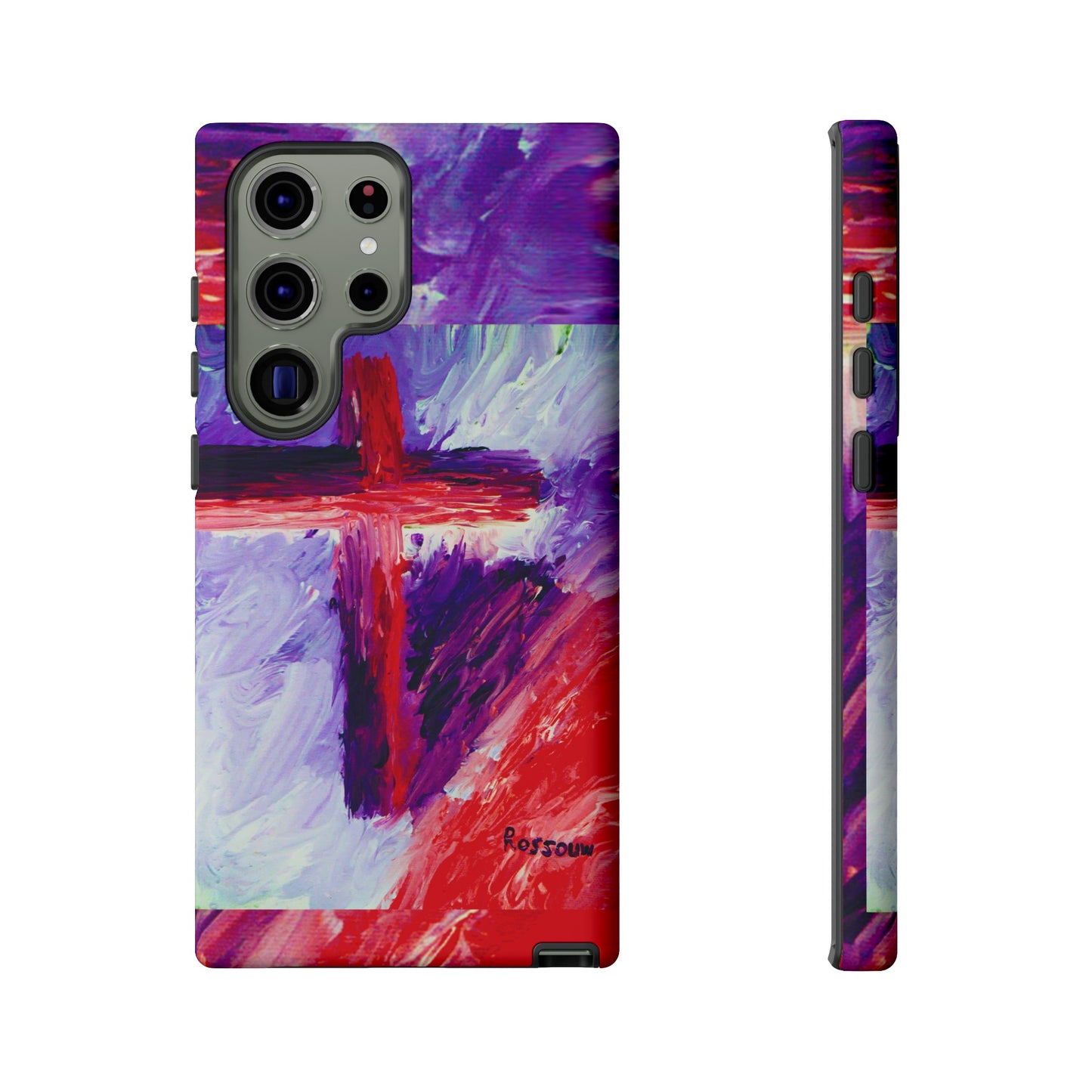 "Candy Skies - Divine Cross Protective Phone Case – Dual Layer Protection"