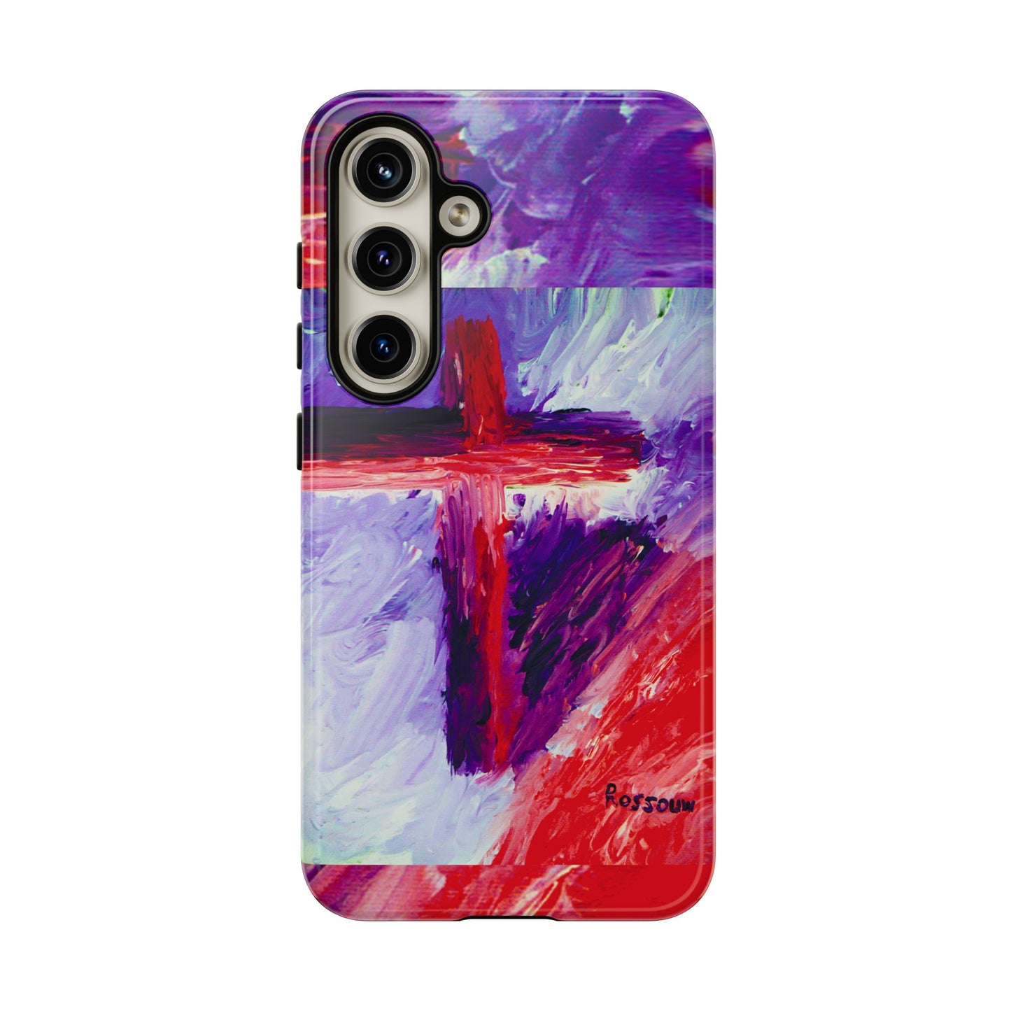 "Candy Skies - Divine Cross Protective Phone Case – Dual Layer Protection"