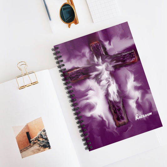 "Tears Of An Angel - Inspirational Cross Art Spiral Notebook – Perfect for Reflection & Journaling"