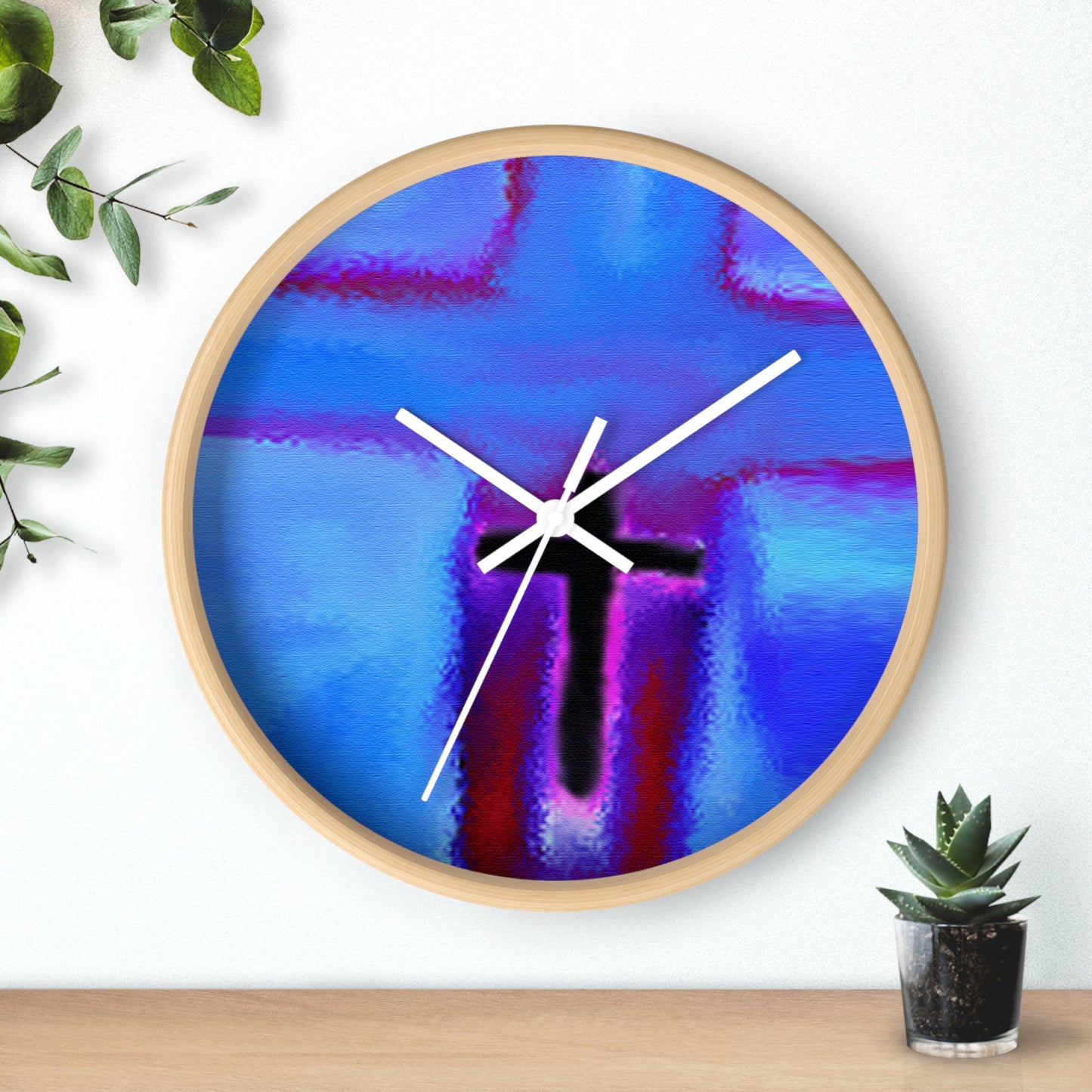 “Take Flight - Inspirational Cross Art Wall Clock by Rossouw"