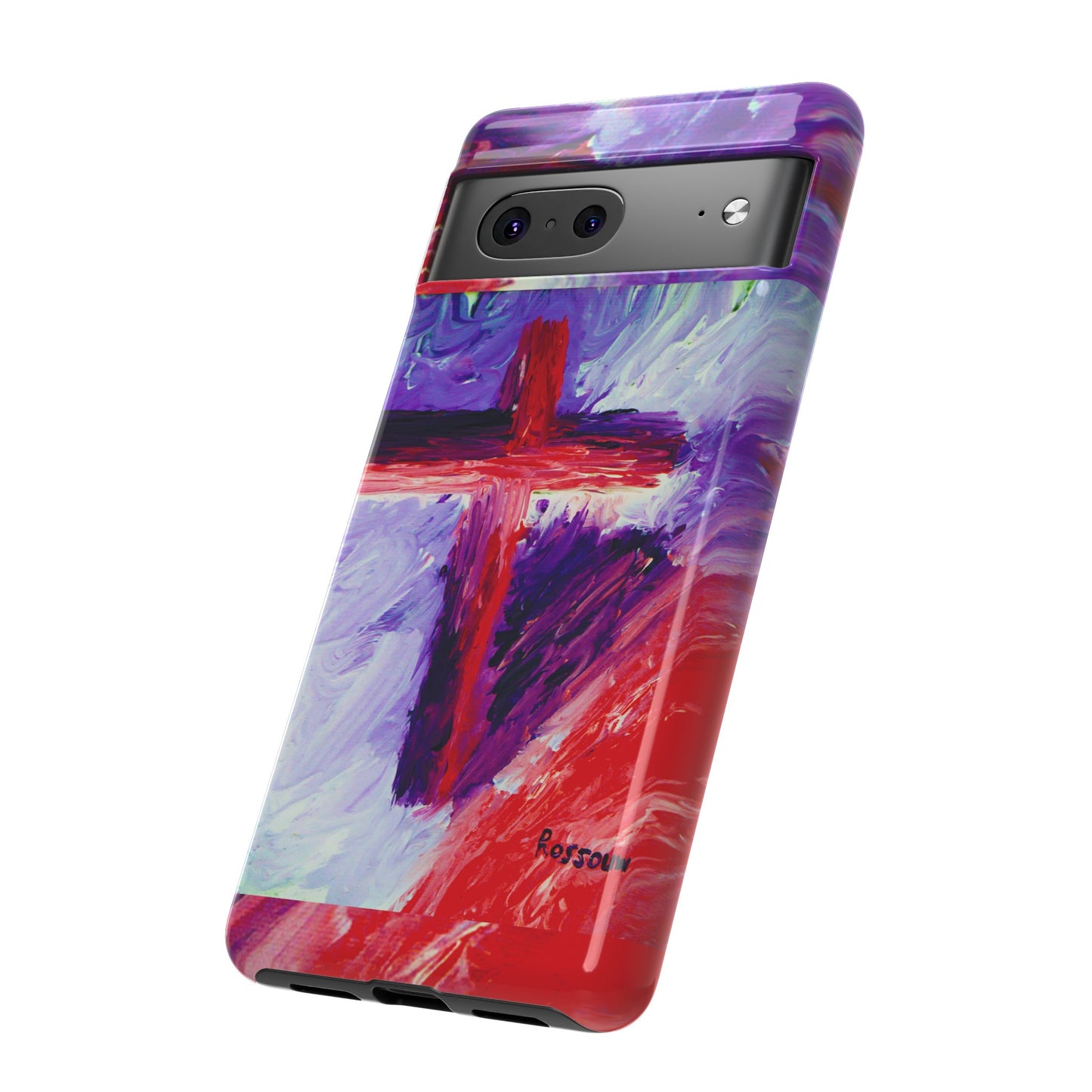 "Candy Skies - Divine Cross Protective Phone Case – Dual Layer Protection"