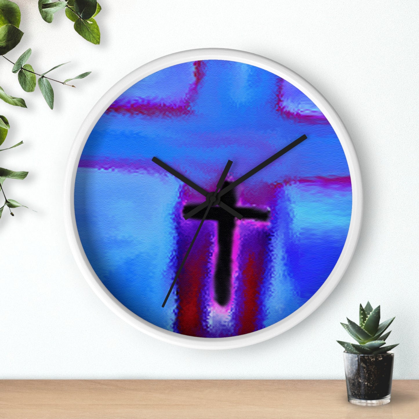 “Take Flight - Inspirational Cross Art Wall Clock by Rossouw"