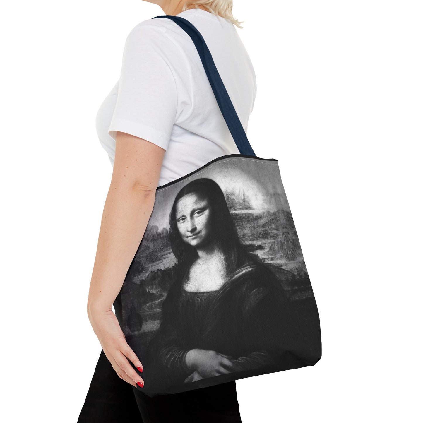 Mona Lisa (B&W) Tote Bags - Designer Fashion Accessory