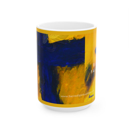 “Blue Falcon - Inspirational Coffee Mugs – Cross Art Painting (11oz, 15oz)"