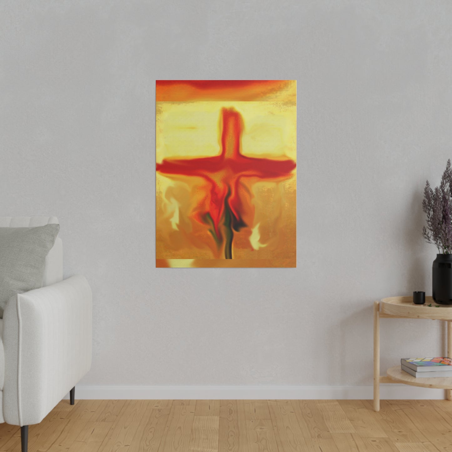 "Rose Petals - Rossouw's Inspirational Cross Art Canvas – Matte Canvas, Stretched, 0.75"