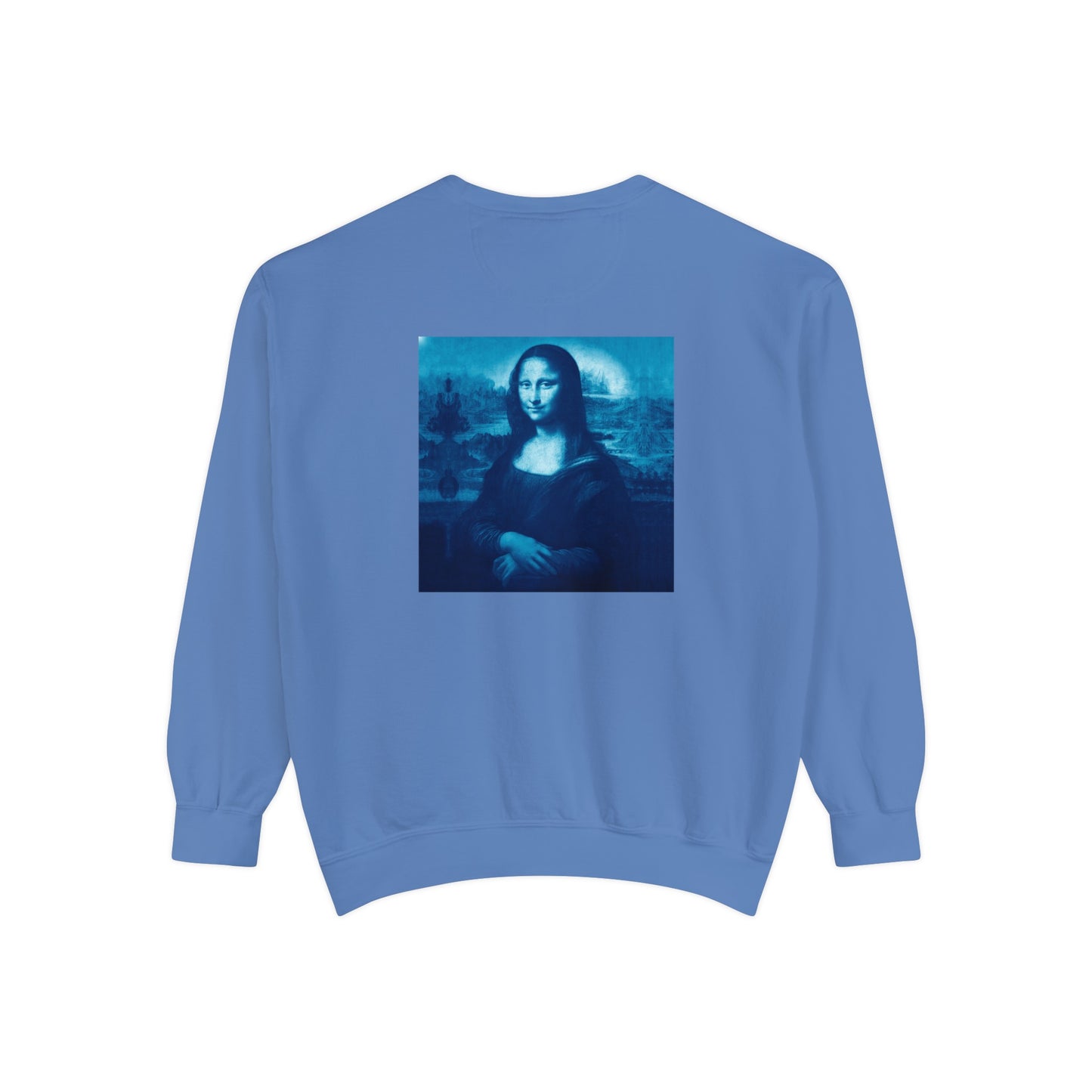 Mona Lisa (blue): Luxurious Unisex Garment-Dyed Sweatshirt