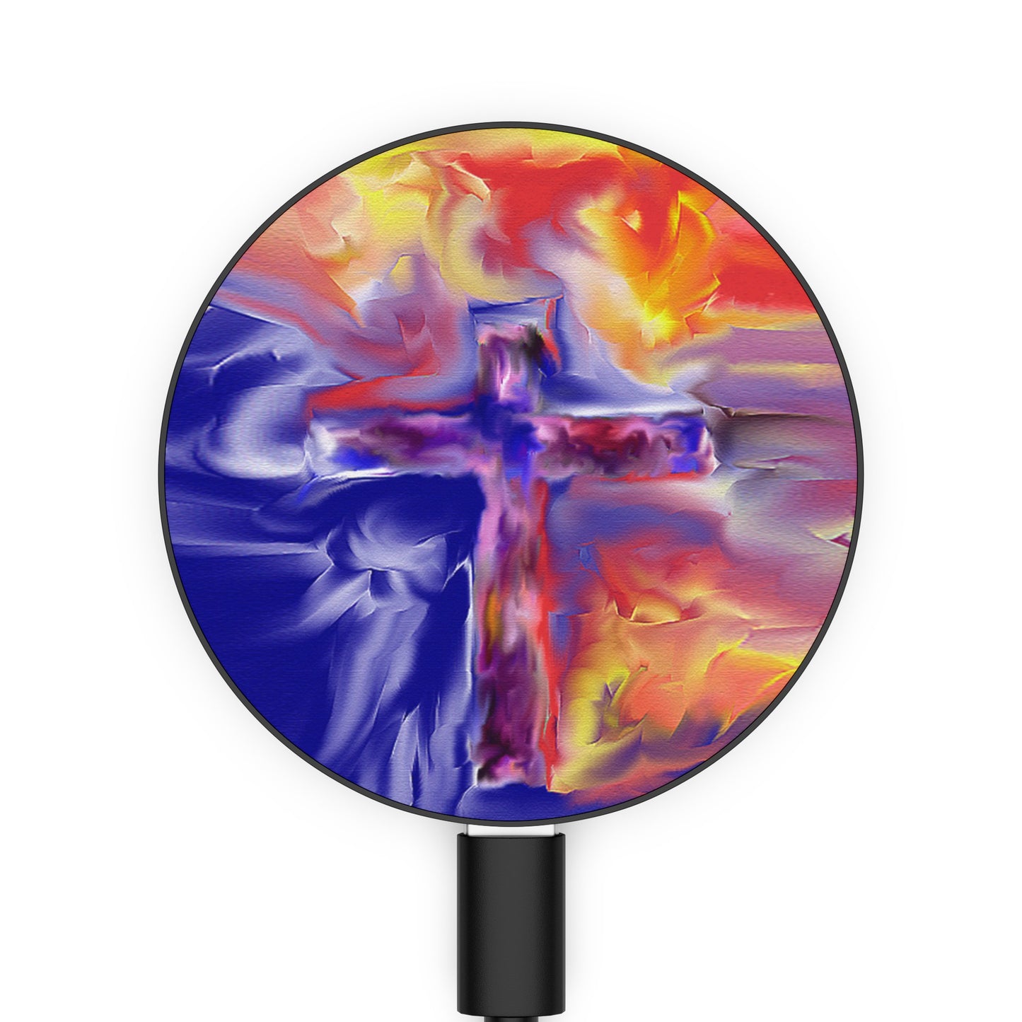 "Golden Rainbow - Cross Art Magnetic Induction Charger"