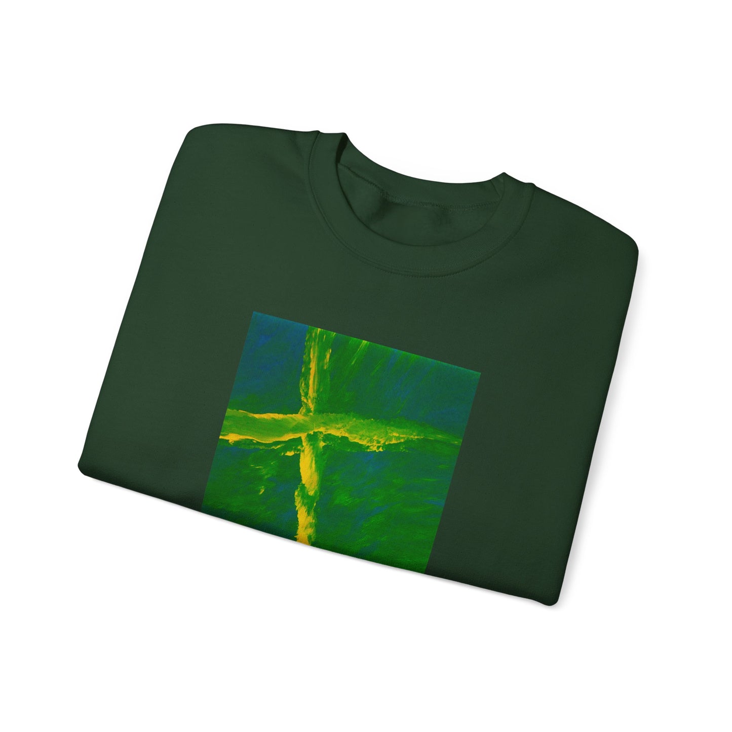 "Flight Of The Heart - Enlightened Spirit Crewneck Sweatshirt – Spiritual Cross Art Painting”