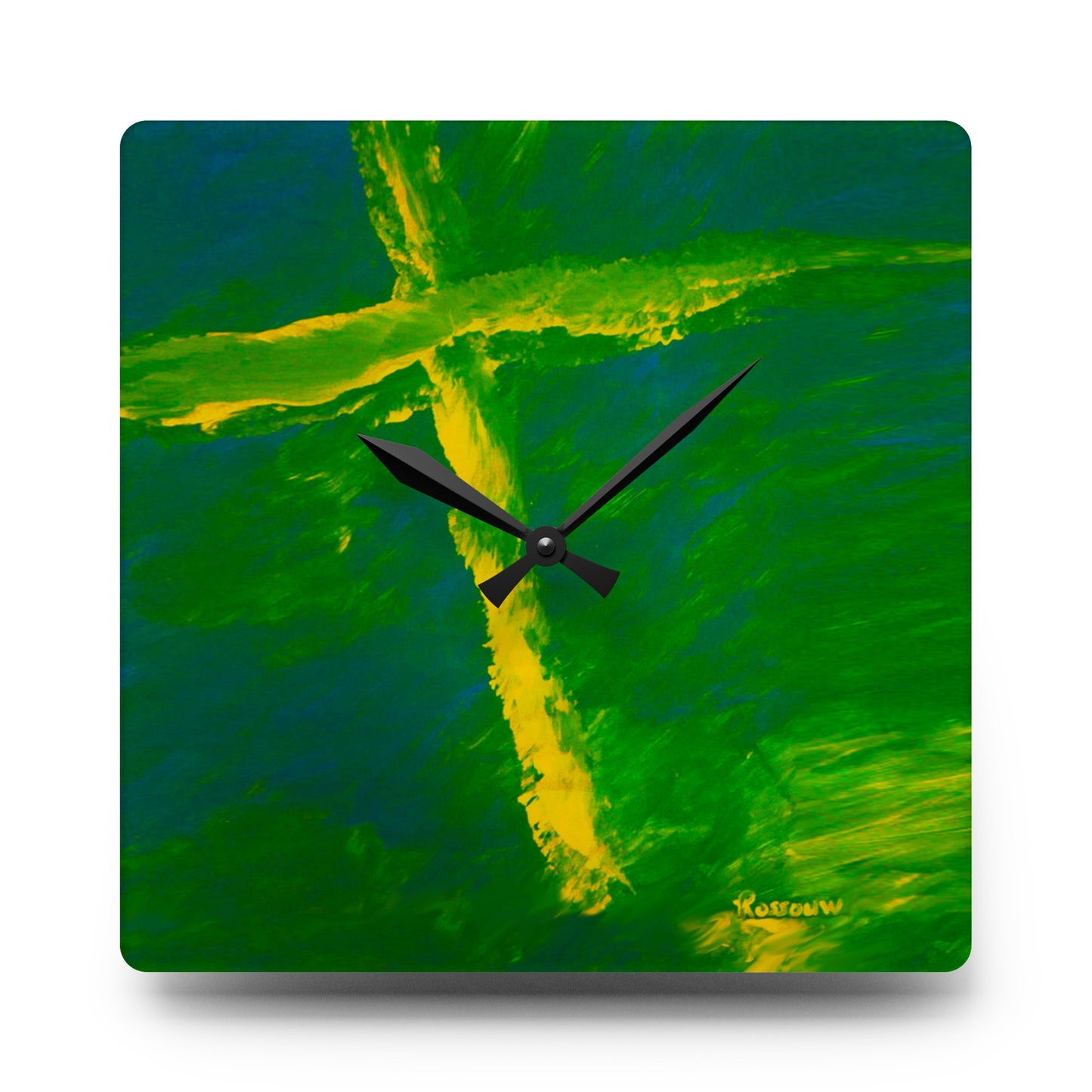 “Flight Of The Heart - Inspirational Cross Art Wall Clock – Round and Square Shape"