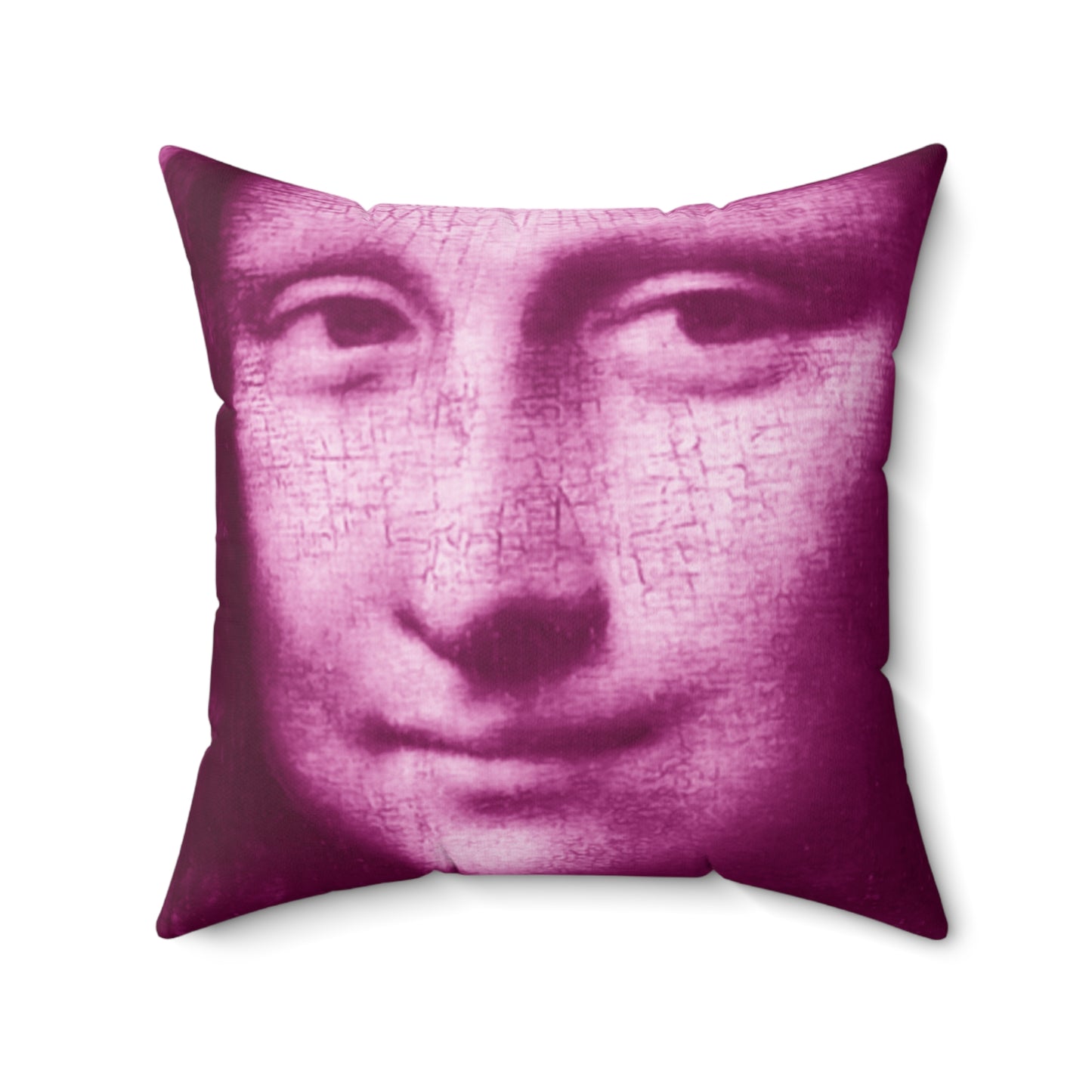 The Mona Lisa (Pink) - Polyester Square Pillow - Contemporary Art