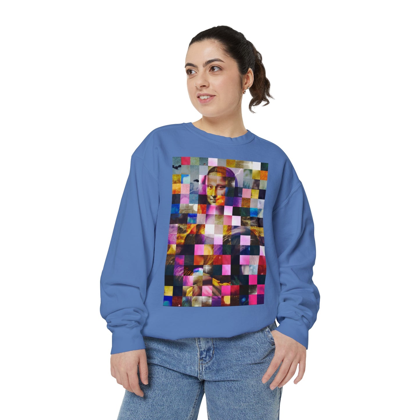 Mona Lisa (In Lights): Luxurious Unisex Garment-Dyed Sweatshirt