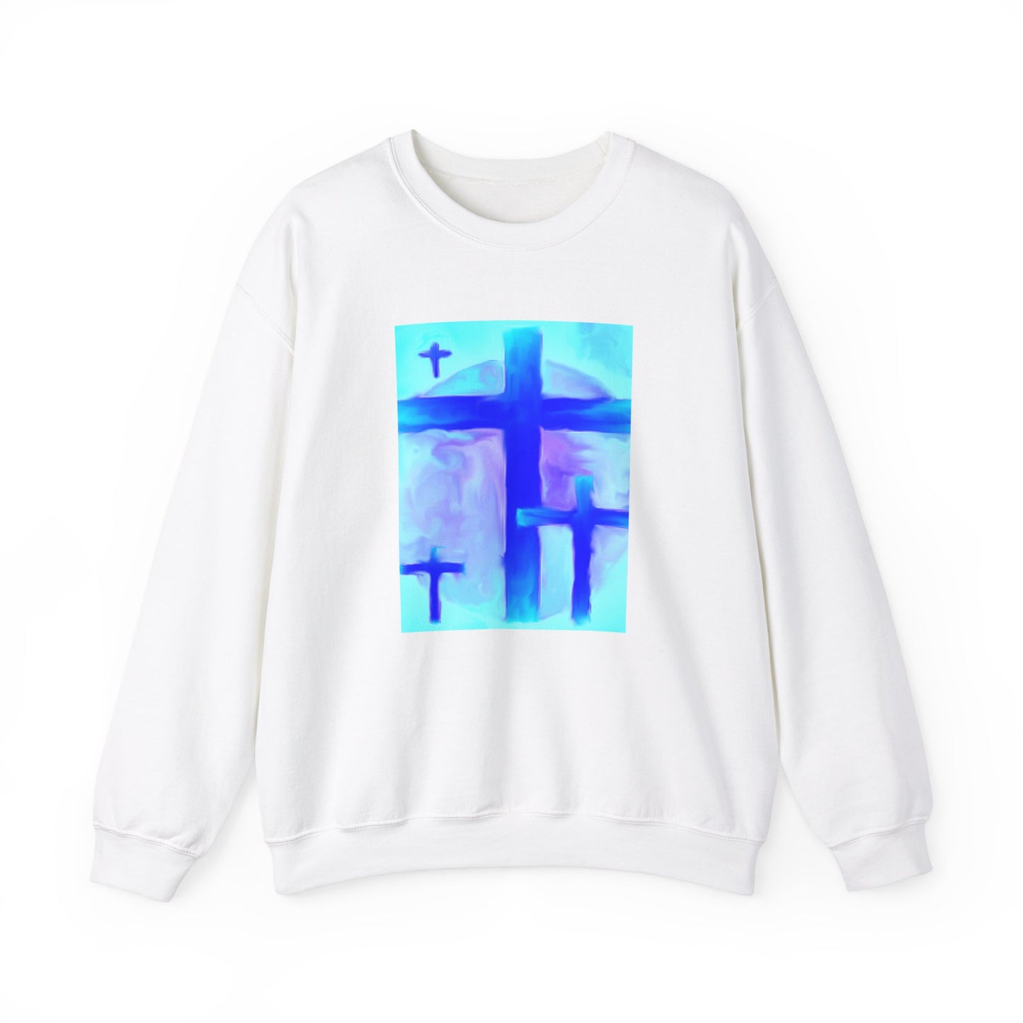 "Dream Visions - Enlightened Spirit Crewneck Sweatshirt – Spiritual Cross Art Painting”