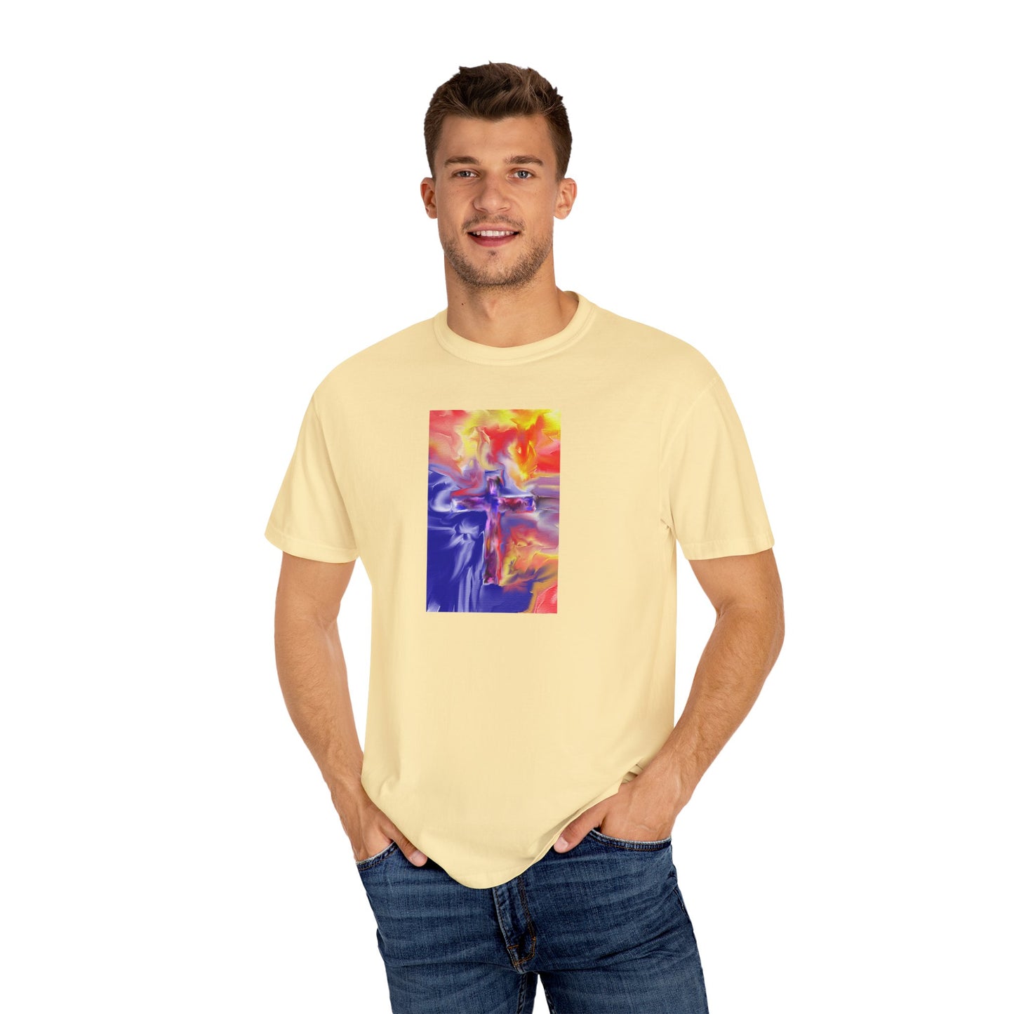 “Golden Rainbow - Spiritual Art Unisex Dyed T-Shirt – Comfort Colors 1717"