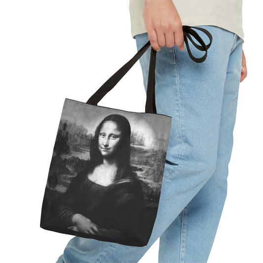 Mona Lisa (B&W) Tote Bags - Designer Fashion Accessory