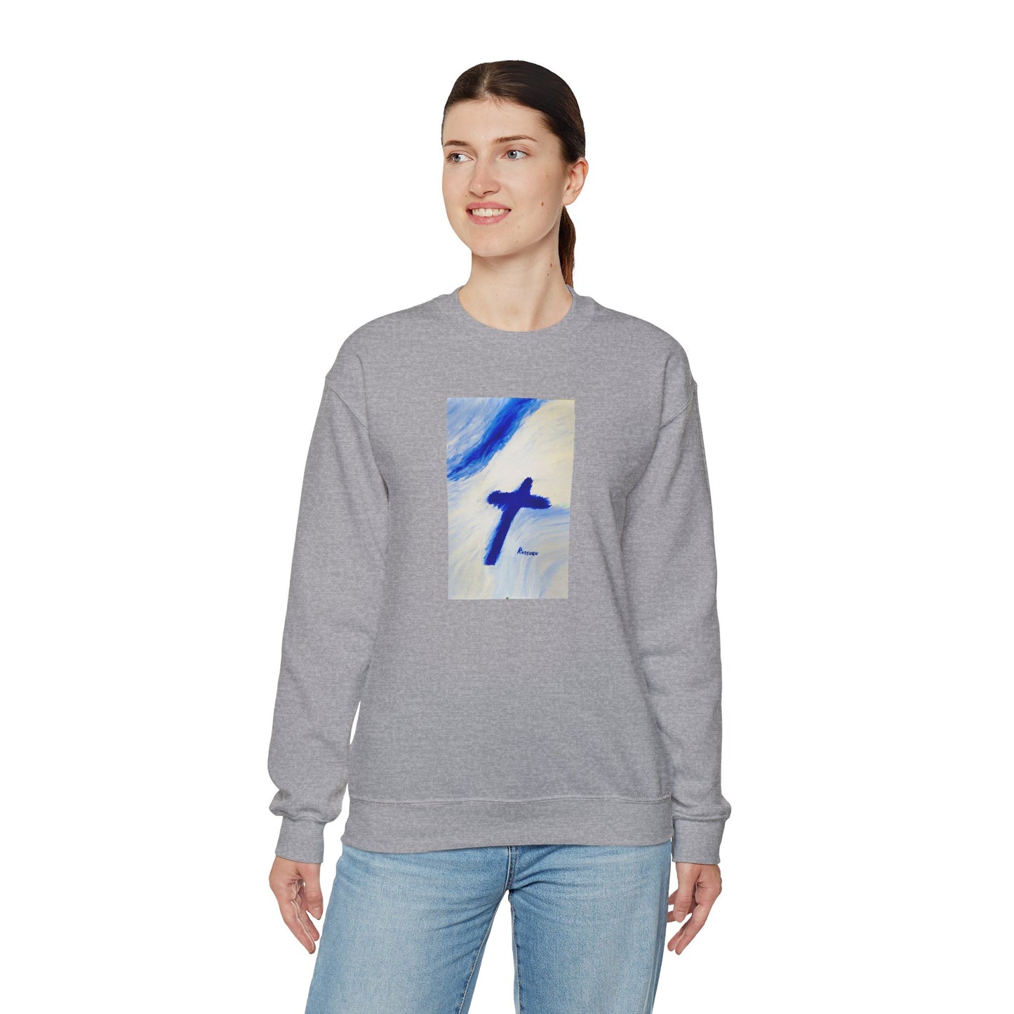 "Songbird - Enlightened Spirit Crewneck Sweatshirt – Cross Painting”