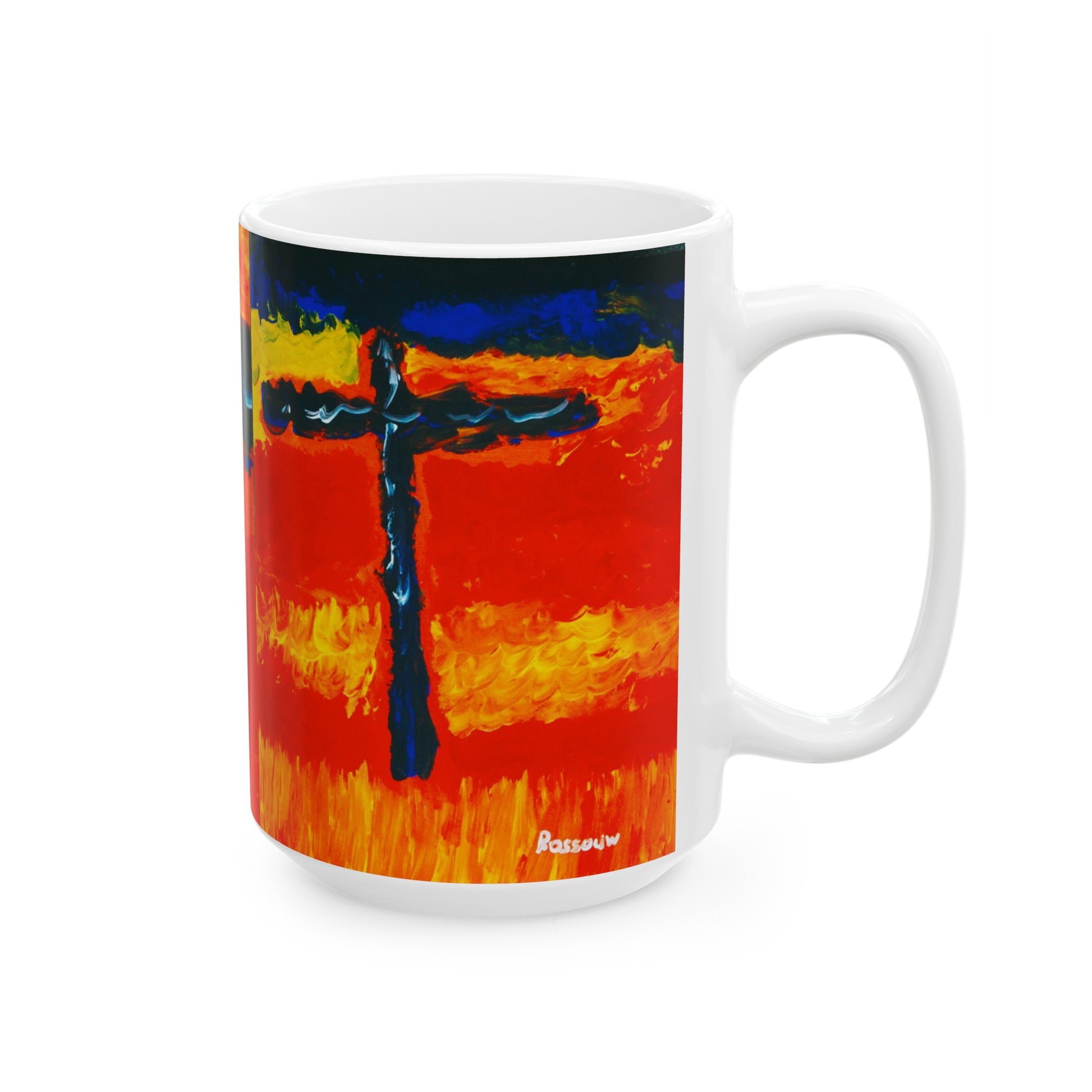 Rainbow Warrior - Inspirational Cross Art Ceramic Mugs – Start Your Day Right