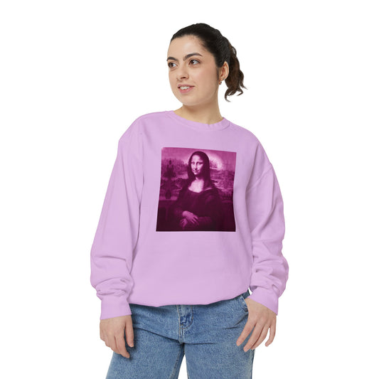 Mona Lisa (Pink): Luxurious Unisex Garment-Dyed Sweatshirt