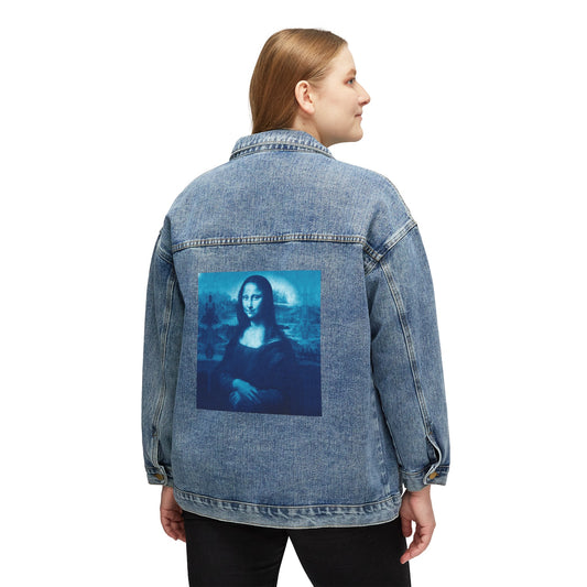 Mona Lisa Women's Denim Jacket: Oversized with Artistic Flair