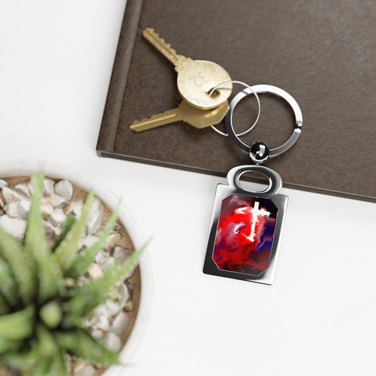 "Above The Light - Photo Keyring With Cross Art"