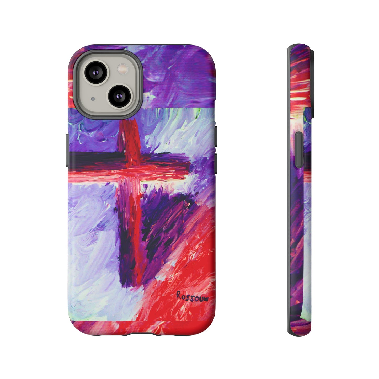 "Candy Skies - Divine Cross Protective Phone Case – Dual Layer Protection"