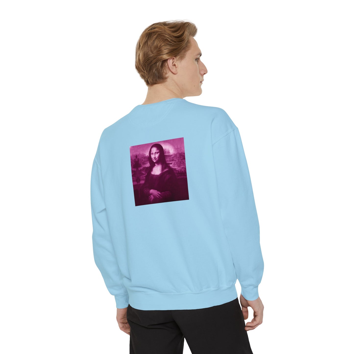 Mona Lisa (Pink): Luxurious Unisex Garment-Dyed Sweatshirt