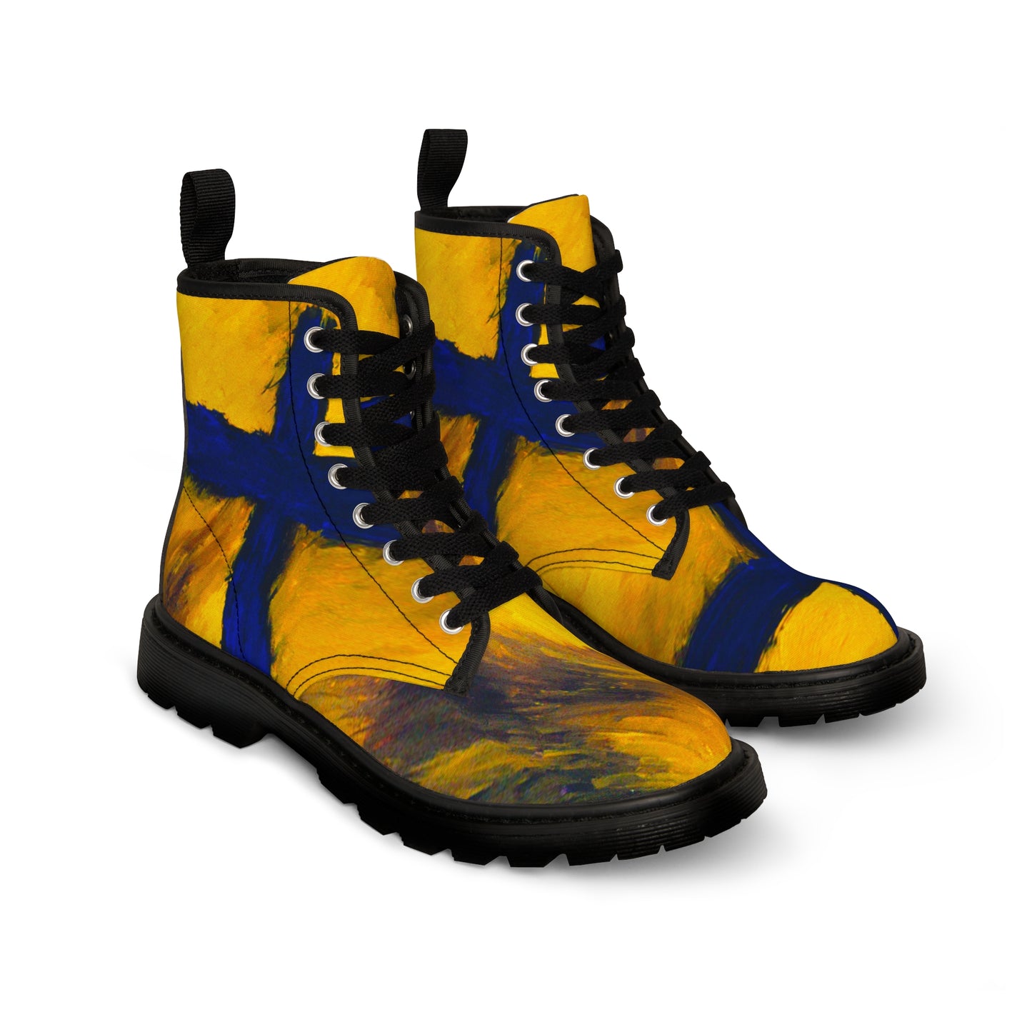 Women's Canvas Boots | Cross Design by Rossouw - Unique Shoes