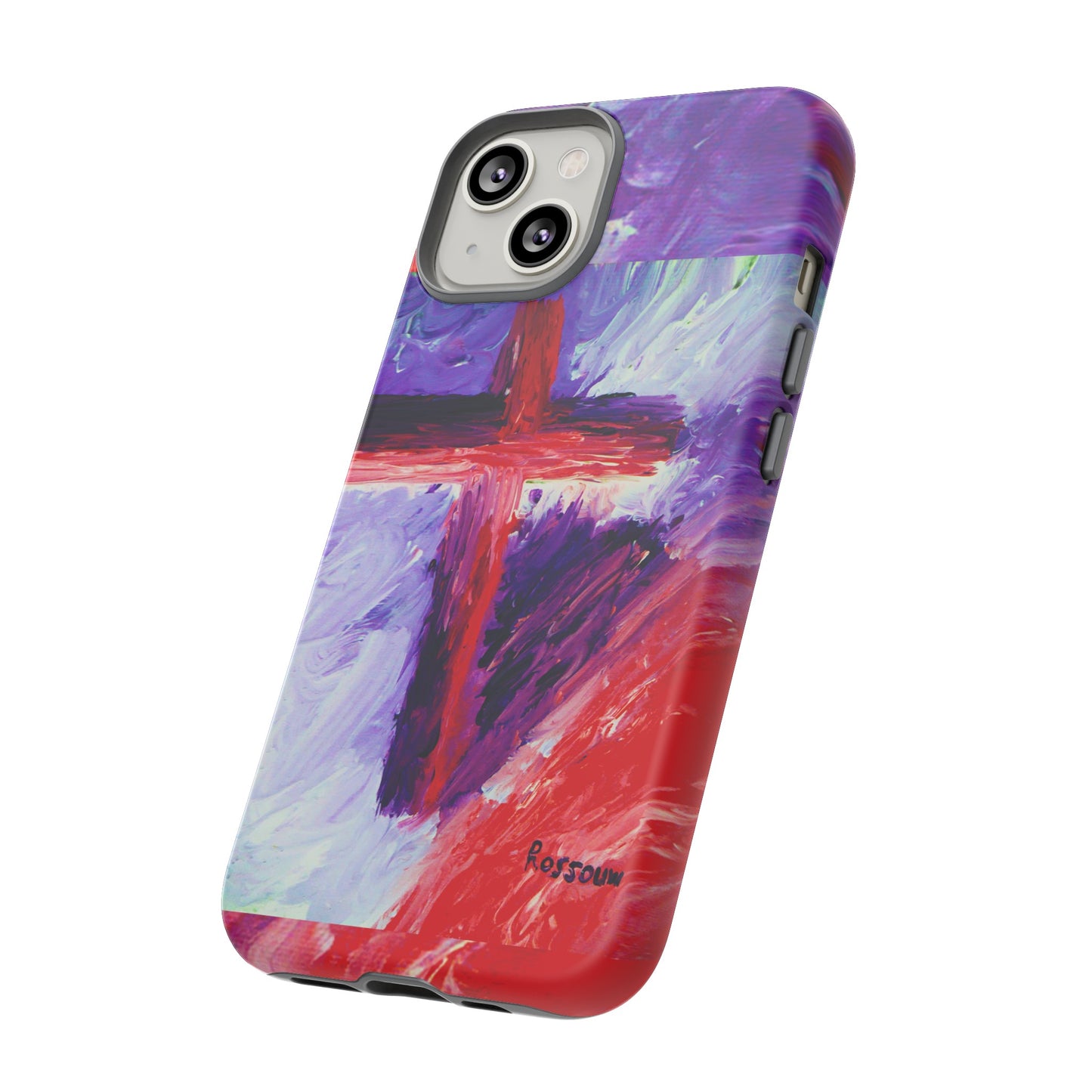 "Candy Skies - Divine Cross Protective Phone Case – Dual Layer Protection"