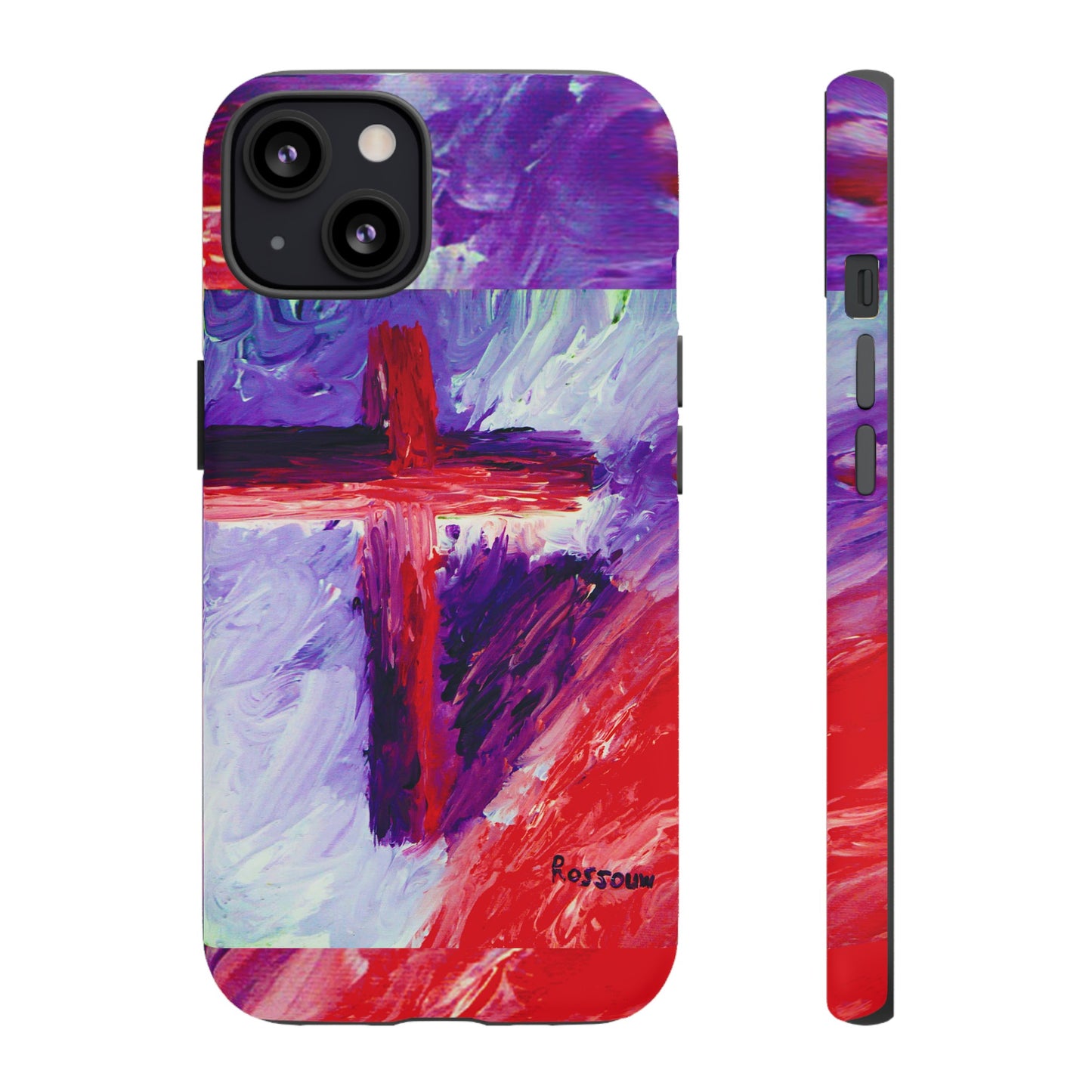 "Candy Skies - Divine Cross Protective Phone Case – Dual Layer Protection"