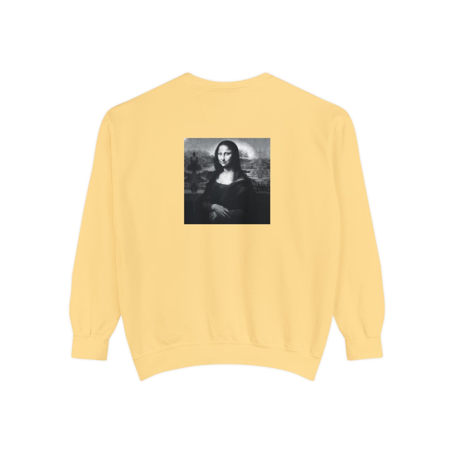 Mona Lisa (B&W): Luxurious Unisex Garment-Dyed Sweatshirt