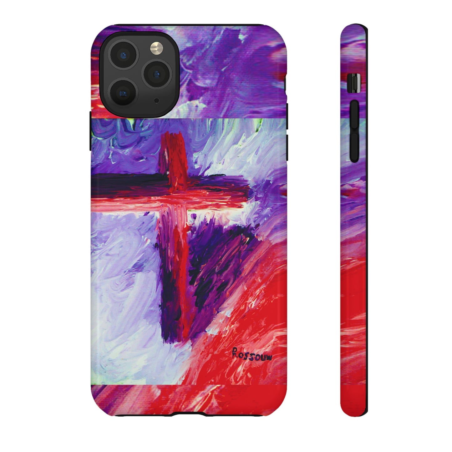 "Candy Skies - Divine Cross Protective Phone Case – Dual Layer Protection"