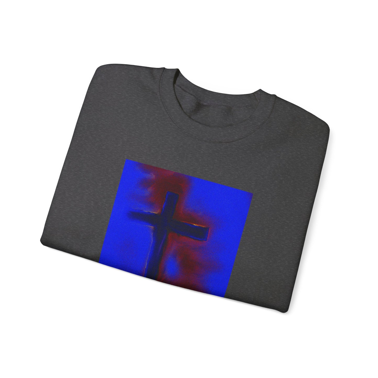 "Rise Up - Enlightened Spirit Crewneck Sweatshirt – Spiritual Cross Painting”