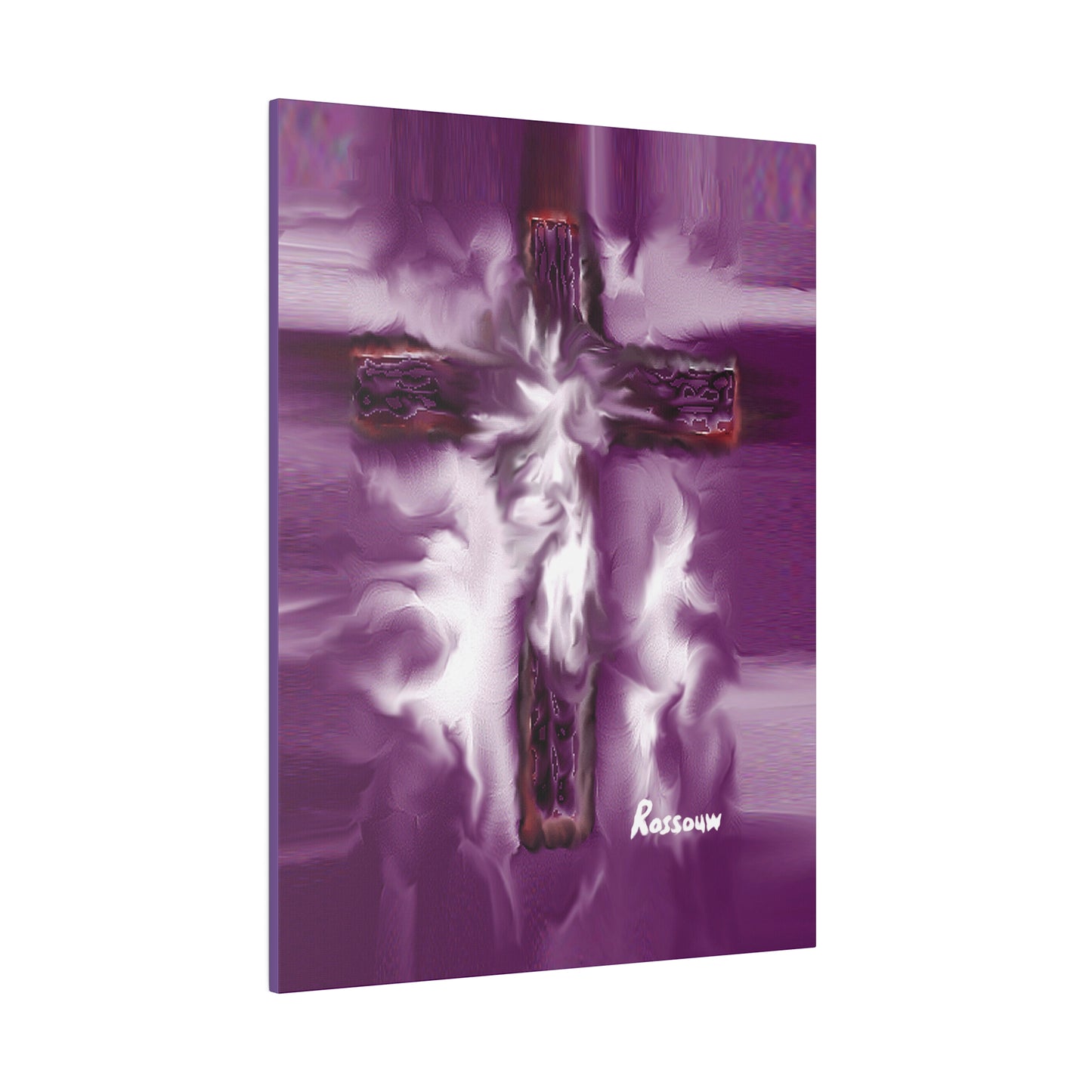 "Powerful Cross Painting - Inspirational Art by Rossouw on Matte Canvas"