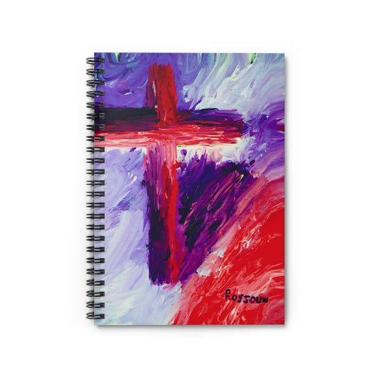 "Candy Skies - Inspirational Cross Art Spiral Notebook – Perfect for Reflection & Journaling"