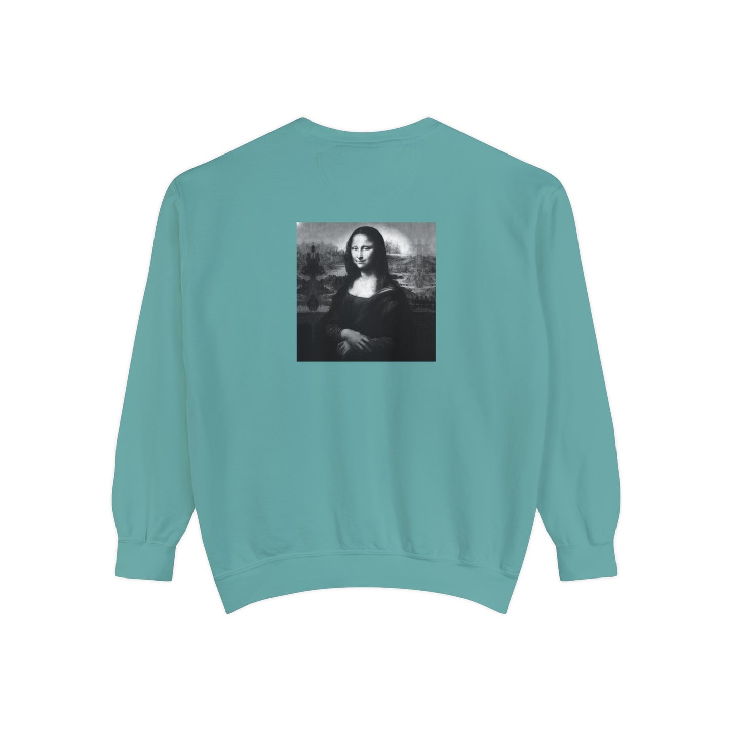 Mona Lisa (B&W): Luxurious Unisex Garment-Dyed Sweatshirt