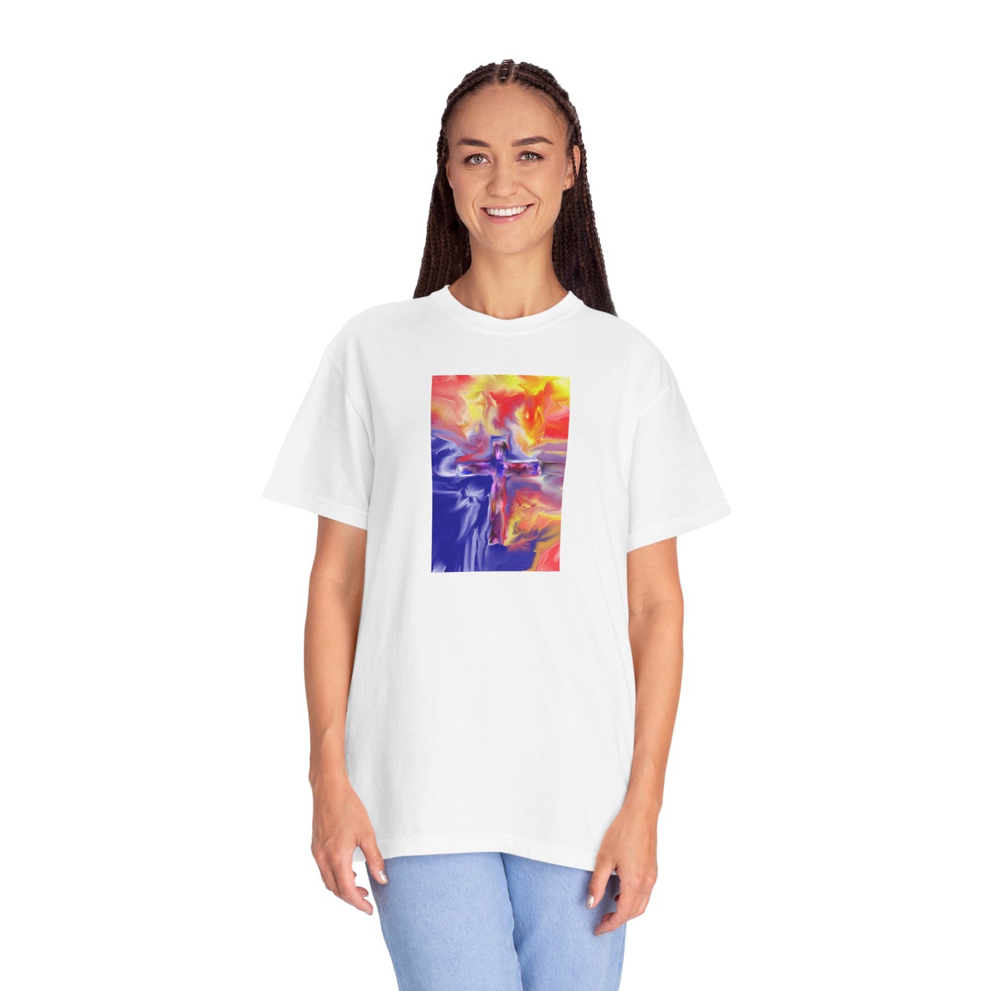 “Golden Rainbow - Spiritual Art Unisex Dyed T-Shirt – Comfort Colors 1717"